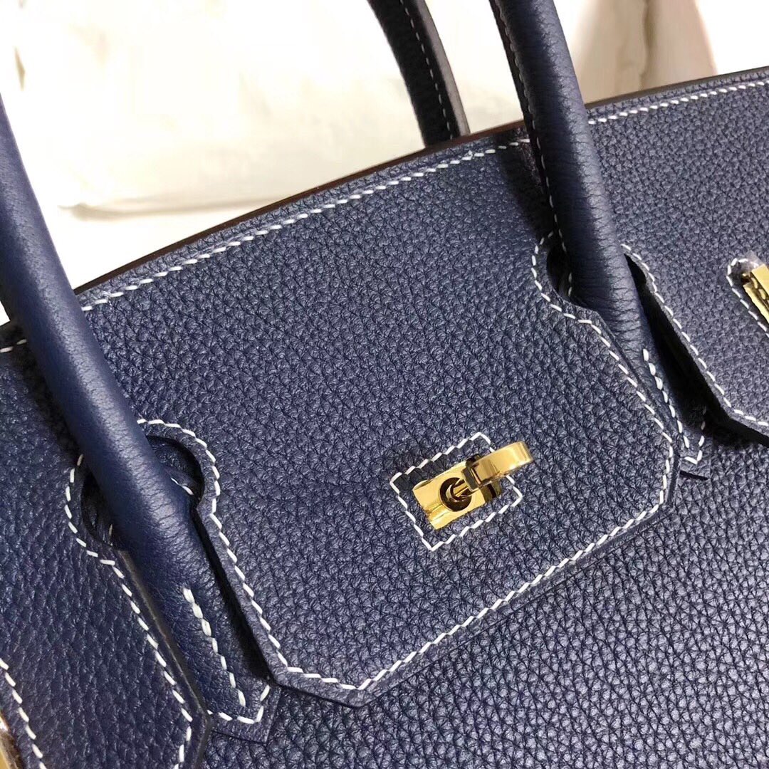 Hermes Birkin 35CM Togo Leather Handbag Dark Blue